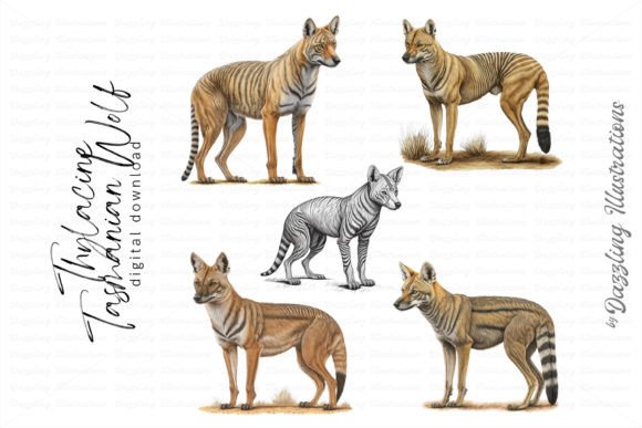 Download Thylacine Tasmanian Tiger Illustrations - Tiger Collection