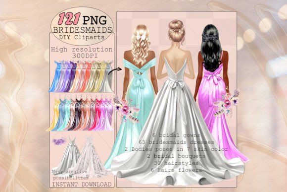 Download Wedding Clipart PNG Bride and Bridesmaid - Bridesmaid Collection