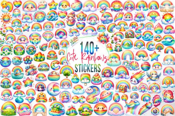 Download 140+ Cute Rainbow Stickers Bundle - Stickers Collection