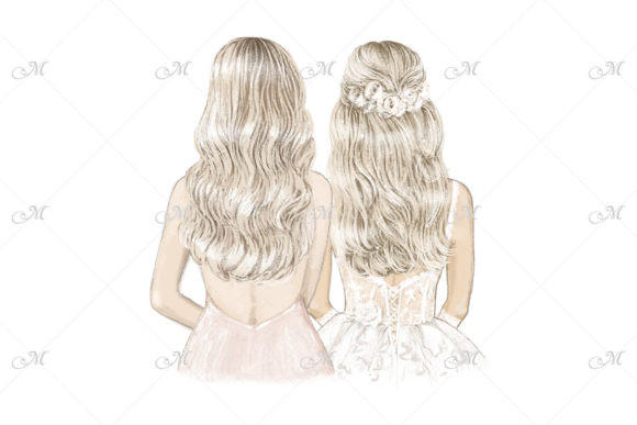 Download Blondes Bride &amp; Bridesmaid Illustration - Bridesmaid Collection