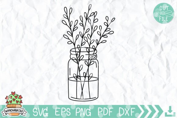 Download Mason Jar Flowers Svg Graphic - Svg graphic Collection
