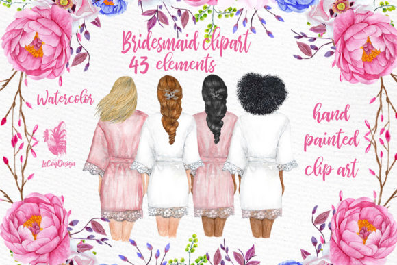 Download Bridesmaid Wedding Robes Clipart - Bridesmaid Collection